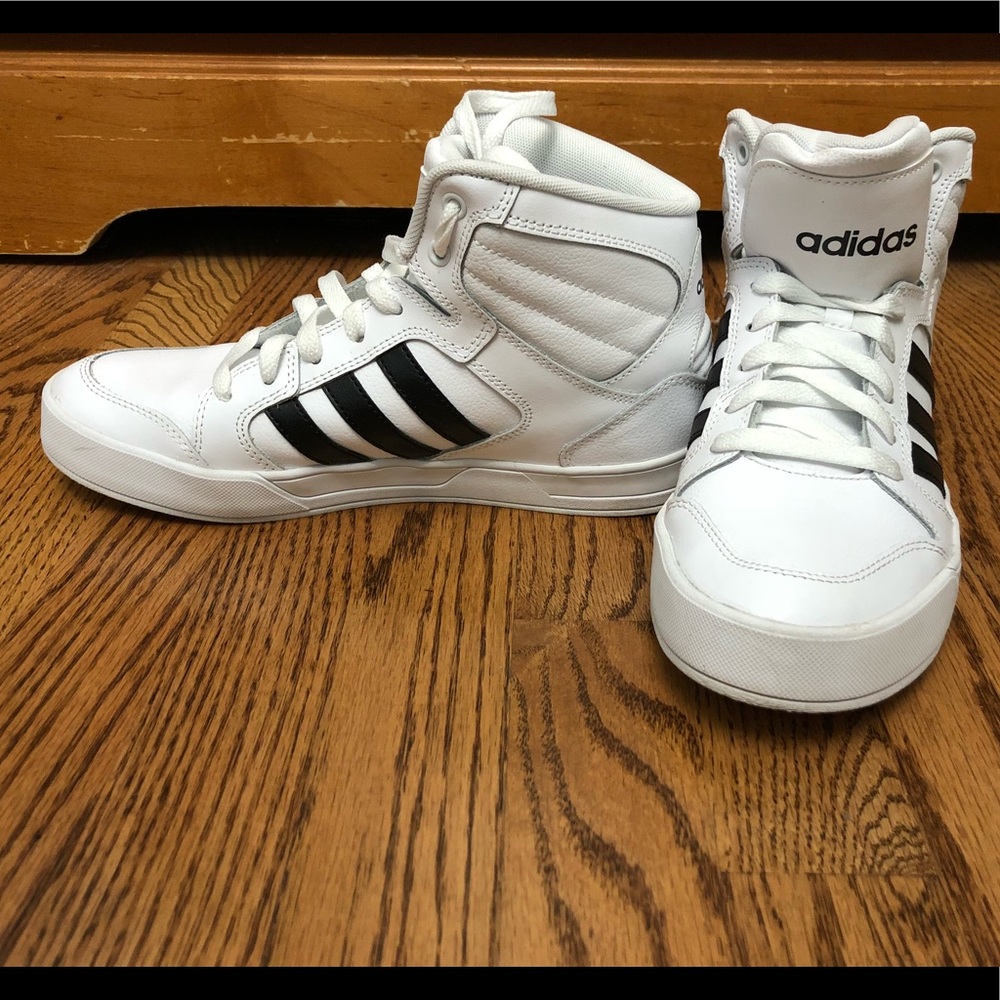 White high top Adidas shoes